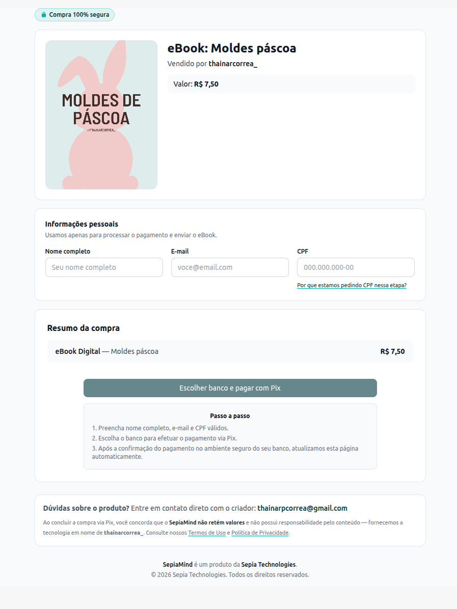 link de venda ebook pix